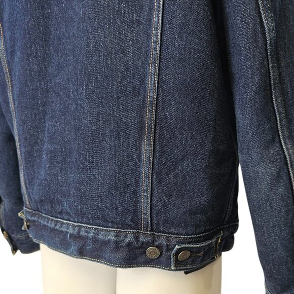 Levi's Original Sherpa Denim Trucker Jacket, Blue, Jean, Button Up, Size Medium - Picture 10 of 11